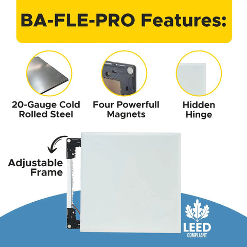Top Tier 6.5 By 8 Inch Magnetic Wall Access Panel With Smooth Adjustable Frame And Heavy Duty 20 Gauge Steel Flush Door for Drywall Ceilings with four powerful magnets.