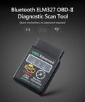 OBD2 Bluetooth Diagnostic Scanner For Android Car Stereo Head Units close-up showing features on black background