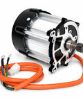 Heavy Duty 72V 1500W Brushless Differential Motor With Rock Solid Build And Kickass Torque For Trikes Golf Carts Mobility Scooters Go Karts Atvs Featuring 16 Tooth Spline Drive System close-up view with orange wiring.