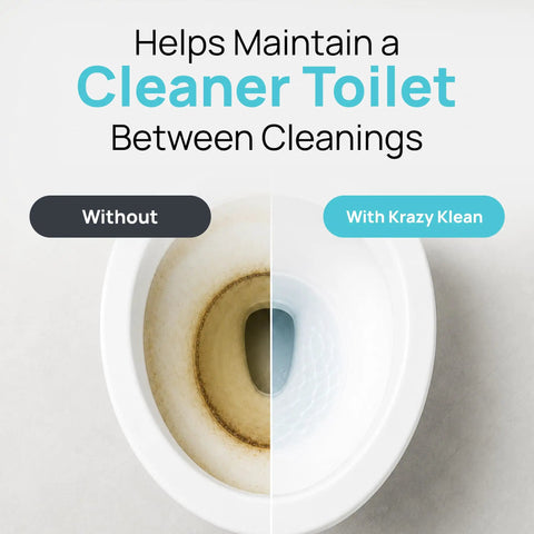 Automatic Toilet Cleaner That Keeps Your Bowl Fresh With Every Flush, before and after cleaning comparison with Krazy Klean