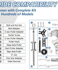 Nine-Way Slide Hammer Puller Set with Two-Jaw and Three-Jaw Options components layout with labels and slide hammer tool