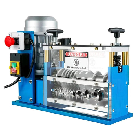 Fully Automatic Wire Stripper Heavy Duty Scrap Copper Cable Machine with safety features and clear casing for easy monitoring.