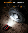 4 In 1 Jump Starter With Air Compressor And Tire Inflator, 4000A Car Battery Booster illuminating tire with LED light