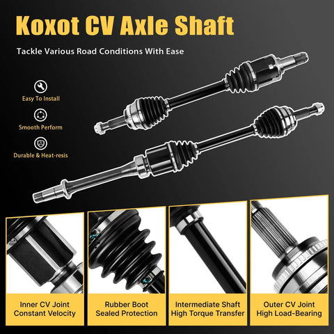 Front CV Axle Shaft Assembly For Toyota Camry 2012-2017 2.5L FWD Non Hybrid Excludes AWD 4WD And Manual Transmission Direct Fit Replacement Pre 2015 Build Beefed Up OEM Grade, black CV axle with boots and joints