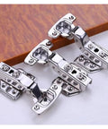 Top Shelf Stainless Steel Cabinet Hinges With Silky Smooth Soft Close Buffer 10 Pack Half Overlay on white background