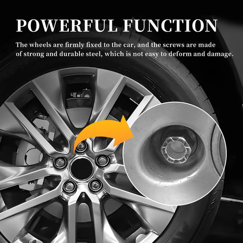 Heavy Duty M14x1.5 Wheel Studs 5 Pack Alloy Steel Lug Bolts With Killer Ball Seat Fit For Audi Vw Seat Skoda close-up of wheel with installed lug bolts.