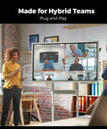 Hybrid team meeting using All In One 360 Degree 4K Conference Camera With AI Speaker Tracking Noise Cancellation for smooth sessions.