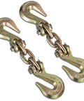 No Nonsense Heavy Duty Double Clevis Slip Hooks 2 Pack with strong alloy steel design for 5/16 and 3/8 inch chains.