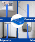 15 Ft Flexible Race Track Kit for 1:64 Diecast Cars showing suction cup ramp on glass, ceramic tile, refrigerator, mirror.