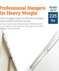 Beefy Heavy Duty French Cleat Hanger 45 Inch System For Pictures And Mirrors Up To 225 Pounds With Z Clip Mounts shown in use