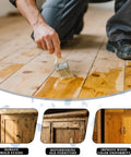 Top Shelf Oxalic Acid Wood Bleach One Pound Powder Formula applied to wood floor for stain removal and restoration.