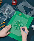 Top Tier Christmas Acrylic Lantern Templates Set Of Four Featuring Santa Claus Pine Tree Snowman And Snowflake Router Cutters To Level Up Your DIY Woodworking Fabric Sewing Crafts Game On Autopilot With Nailed Results Measuring Eight By Five Point Five in use with painting method.