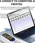 Portable Handheld Roughness Meter With 160 Micron Range Pro Grade Profilometer connected to laptop for data analysis
