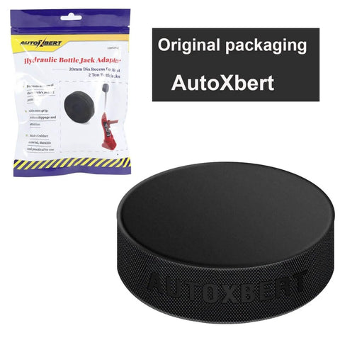 Heavy Duty Bottle Jack Pad Adapter Rubber With 29mm Hole And 1 1/8 Inch Recess On Bottom Jacking Point, packaging and product