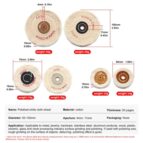 Ultimate Cotton Polishing Wheel For Fast Buffing And Mirror Shining On Metal Wood And Plastic. 100mm cotton buffing wheel.