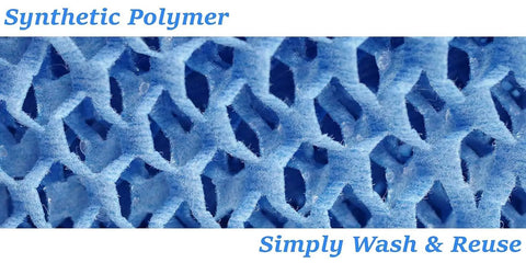 Close-up of blue synthetic polymer texture of Washable And Reusable Humidifier Filter Replacement For HDC 12 Kenmore 14911 ES12 Essick BestAir Aircare Humidifier Filter Four Pack Super Handy Upgrade For ESSICK EA1407 HD1409 Moist Air HD230 HD1100 HD1102 HD1200 And HD12.