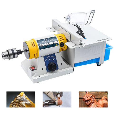 Polishing And Grinding Machine For Jewelry And Lapidary Tabletop Rock Saw Jade Cutter 320W Motor with Replaceable Carbon Brush