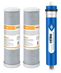 Under Sink Reverse Osmosis Replacement Kit Combo Pack With 2 Carbon Filters And 50 GPD Membrane Easy Install, fits GE GXRM10RBL GXRM10G