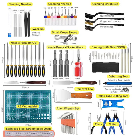 Goes Hard 82 Piece 3D Printer Tool Kit With Rugged Carry Case For Nozzle Sweeping Print Removal And No Sweat Daily Repairs Brushes Needles Cutter