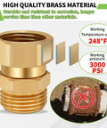 360 Degree Brass Garden Hose Swivel Fitting 3/4 GHT Male To Female Adapter For Outdoor Use Keeps Your Water Flow Smooth And Free From Kinks Heavy Duty Brass Build For Real Lawn Pros, brass hose fitting with 3000 PSI rating