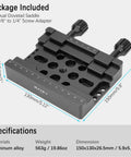 2in1 Telescope Scope Dual Dovetail Saddle Clamp Mount Base for Losmandy and Vixen with dual locking knobs and measurements
