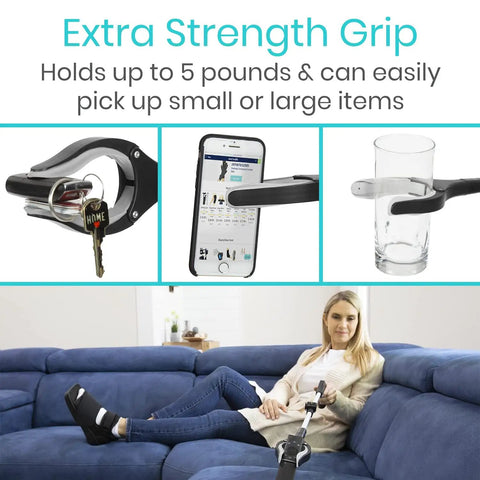 32 Inch Folding Reacher Tool With Rotating Jaw And Sensitive Trigger Grip, Heavy Duty Grabber For Seniors And Mobility Aid, Extra Reach Extender Claw To Grab Dropped Items Behind Furniture Or High Shelves