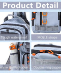 Close-up of Lightweight Fishing Backpack With Dual Tackle Boxes And Rod Holder Water Resistant Gear Pack For Freshwater Fishing.