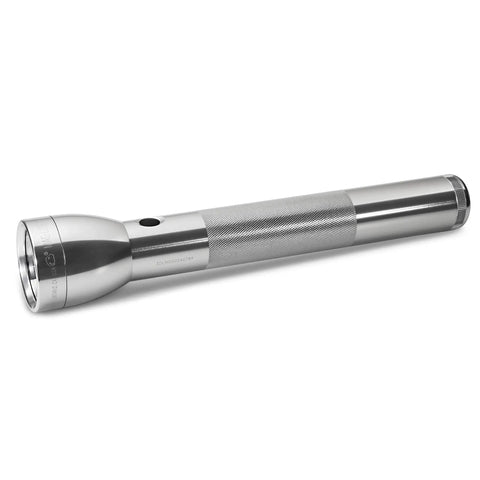 ML300L LED 2 Cell D Flashlight With Adjustable Focus And Long Battery Life Water Resistant For Tactical And Emergency Use Full Power Low Power Eco Mode Your Go To Light For Outdoor Adventures silver aluminum body