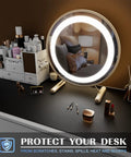 Large PVC Leather Desk Mat For Office Use, Extra Large Mouse And Keyboard Pad, Computer And Laptop Desk Protector, 31.5 X 15.7 Inches, Black on desk with mirror and vanity items
