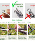 Leak-Proof Easy Install One Quarter Inch Irrigation Hose Clamps Set Made From Durable 304 Stainless Steel usage steps illustration