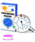 Heavy Duty 0-200 Psi Liquid Filled Pressure Gauge With 1/4 NPT 2.5 Inch Dial Stainless Steel Body And 316 Stainless Joints Lower Mount