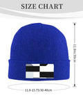 Kick Cold Weather To The Curb With This Straight Up Cozy Black And White Piano Plate Grid Knit Hat Crafted From Ultra Plush Acrylic Fiber For No Cap Winter Warmth Indoors Or Stepping Outside size chart with dimensions for fitted cap.