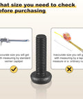 Top Tier M6 Pan Head Torx Security Screws 25 Pack Black Carbon Steel Hardware displayed with measuring tools for size guidance.