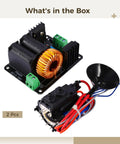 Jacob Ladder Heater And ZVS Coil Driver DIY STEM Electronics Kit DC 12 To 24V; black copper plastic 2 pcs