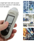 Digital Lux And PAR Meter For Lab Home Office With Wide Range Light Meter And LCD Backlit Display ABS Build Long Lasting Go To Portable And Easy To Use For Lighting Plant Photosynthesis And Illumination Tests. Handheld ABS light meter with LCD in lab and plant testing settings