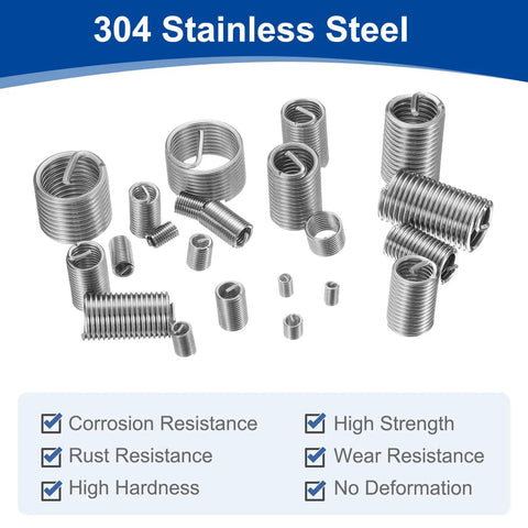 Built Like A Tank 20 Piece Wire Thread Inserts In 1/4 20 UNC Helical Coil Format Crafted From Durable 304 Stainless Steel For Effortless Rust Proof Thread Fixes On Heavy Machinery