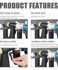 Cordless Hydraulic Hole Puncher With Dual Batteries Heavy Duty Metal Punch Tool 150mm Throat Depth product features
