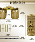 8-Pack 8 Mm Hidden Brass Barrel Hinges With Drill Bit, dimensions and components displayed