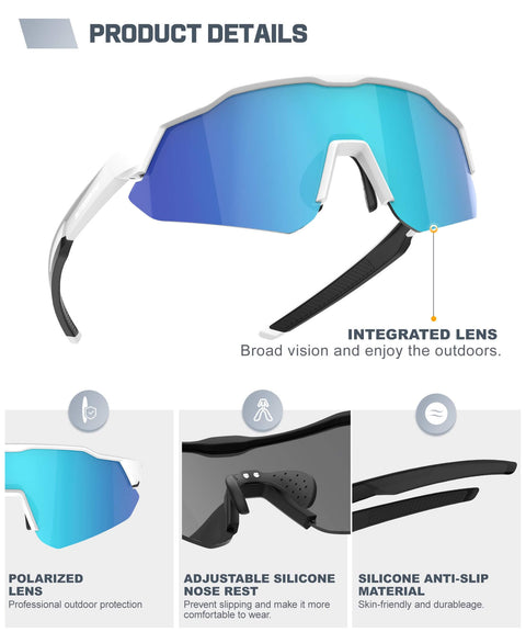Polarized Sunglasses For Men With UV400 Protection, Scratch-Resistant Lenses Built For Cycling, Fishing, Golf And Outdoor Adventures