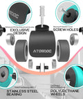 Ace Heavy Duty Office Chair Caster Wheels With Smooth Rolling Quadruple Ball Bearings And Floor Safe Hardwood Glide Easy No Sweat Quick Swap Universal Fit Set Of Five with stainless steel bearing and polyurethane wheels