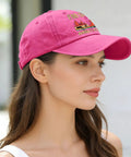 Im Sexy And I Tow It Vintage Funny Camping RV Camper Truck Hat For Men Low Profile Adjustable Cap in rose red being worn