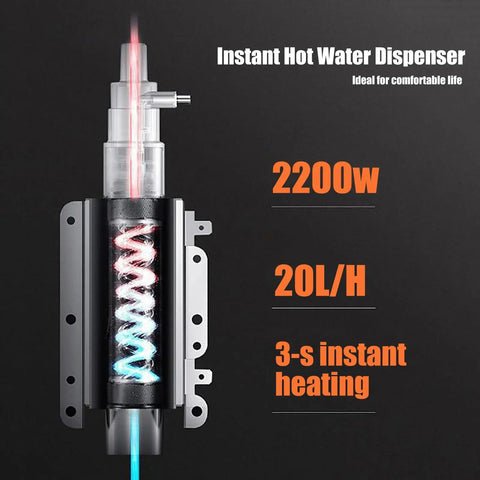 Wall Mounted Water Cooler With Child Lock, Instant Hot Water Dispenser heating element with LED display of 2200W power.