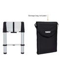 Van Telescoping Ladder With 9 Steps Extends To 8.5 Feet Easy Close System EN 131 Compliant Magnetic Fixation Kit Quick Vehicle Wall Mount Durable Aluminum Construction For Safe Roof Access And Hassle Free Day To Day Use, with storage bag
