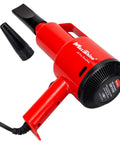 Red Portable Car Dryer Air Blower With Two Nozzles For Fast Touchless Drying And Cleaning, ideal for detailing vehicles and boats.