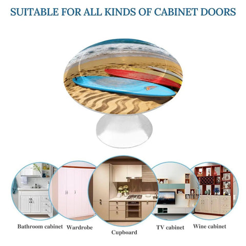 Beachy Surfboard Round Cabinet Knobs With Screws 28mm 2 Pack Stainless Steel Durable Hardware For Cabinets And Drawers Modern Beach Home Decor For A Coastal Look. surfboard knob for cabinet doors, 28mm stainless steel