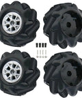 60mm Mecanum Wheel Set With Couplings For ROS Smart Cart And DIY Robot Kits, Omnidirectional Movement, Durable Rubber Tires, Black