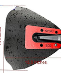Red Sport 200 Whale Tail Hydrofoil Stabilizer wet surface with measurements for 8 to 40 HP outboard engines