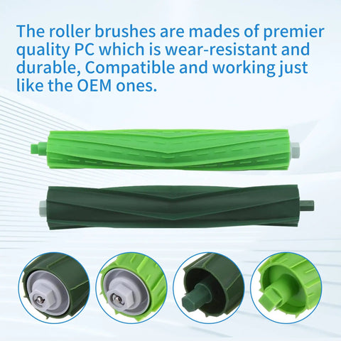 Dual Rubber Roller Brush Replacement For Roomba I And J Series Vacuums Fits I1 I1 Plus I3 Plus I4 Plus I6 I7 I8 J5 J5 Plus