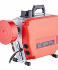 Heavy Duty Electric Drain Cleaner Machine With 120Ft Sewer Snake Auger And 420W Motor, bright red casing and compact design.