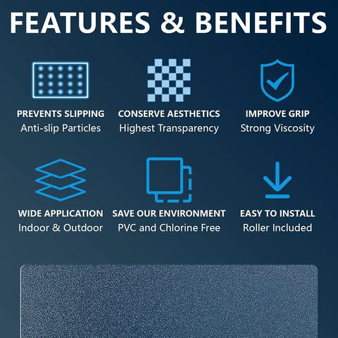 Features of Non Slip Stair Treads 4x24 Inches, 15 Pack Transparent Anti Slip Strips, Waterproof PEVA, Easy Clean.